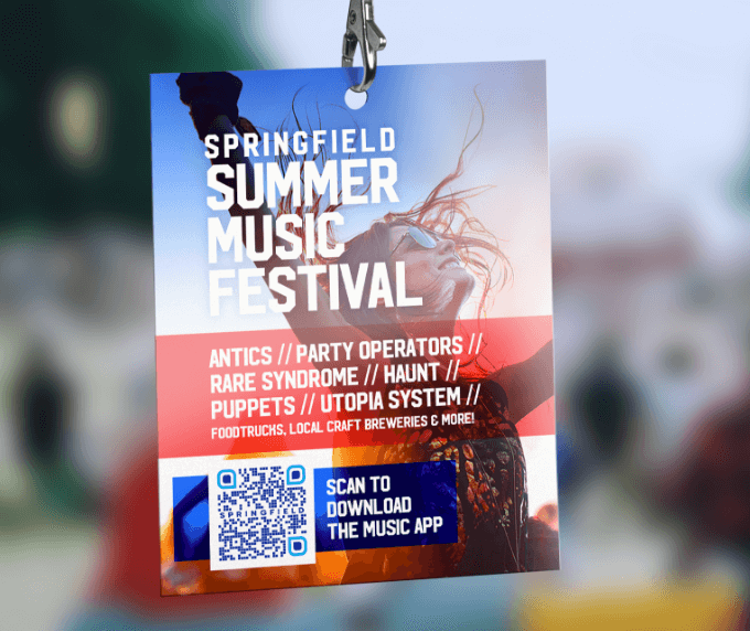 QR Code idea on concert pass promoting music.