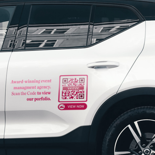 Пример QR-кода для галереи изображений на автомобиле компании, занимающейся проведением мероприятий